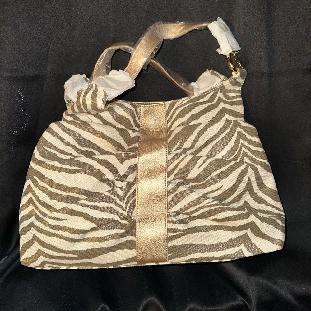 New! Christopher & Banks Large Zebra Shoulderbag